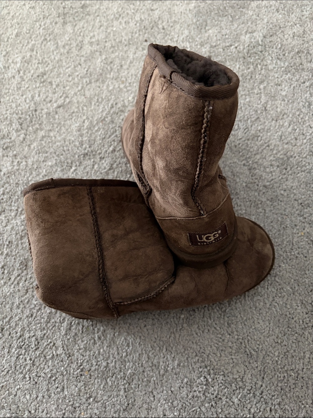 UGG Short Shearling Boots in Brown